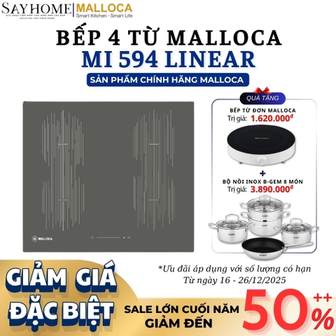 Bếp từ Malloca MI 594 LINEAR 4 vùng nấu - Hàng chính hãng Malloca