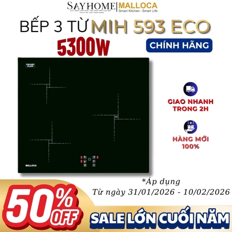 Bếp từ MALLOCA MIH 593 ECO 3 vùng nấu - Hàng chính hãng