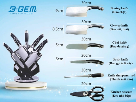 Bộ dao đúc nguyên 7 món cao cấp B-Gem BG-07 tại thành phố Hồ Chí Minh