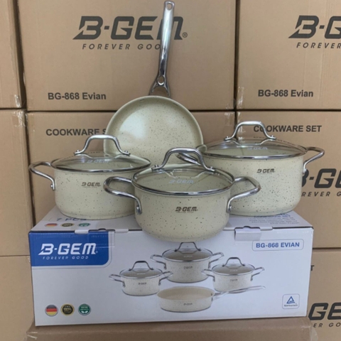 Bộ nồi Ceramic tráng men sứ B-GEM BG-868 EVIAN