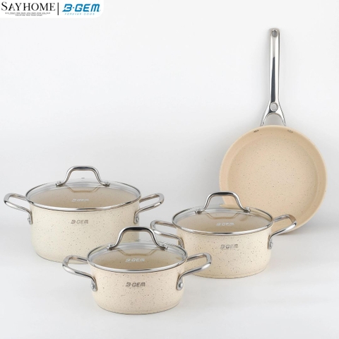 Bộ nồi B-GEM BG-868 EVIAN chống dính tráng men sứ cao cấp tại Thành phố Hồ Chí Minh