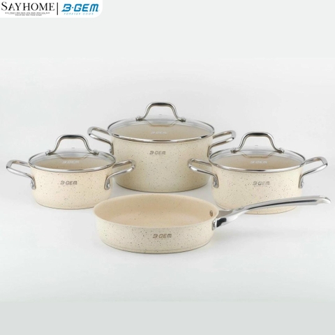 Bộ nồi B-GEM BG-868 EVIAN chống dính tráng men sứ cao cấp tại Thành phố Hồ Chí Minh