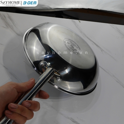 Bộ nồi bầu B- GEM BELLY BG-988 ARIC inox 304 cao cấp kèm chảo chống dính kim cương - Hàng chính hãng