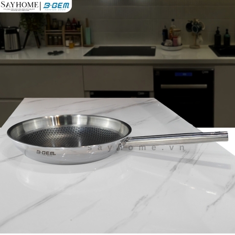 Bộ nồi bầu B- GEM BELLY BG-988 ARIC inox 304 cao cấp kèm chảo chống dính kim cương - Hàng chính hãng