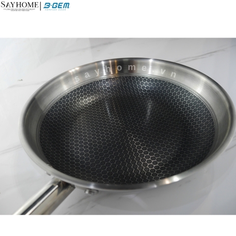Bộ nồi bầu B- GEM BELLY BG-988 ARIC inox 304 cao cấp kèm chảo chống dính kim cương - Hàng chính hãng