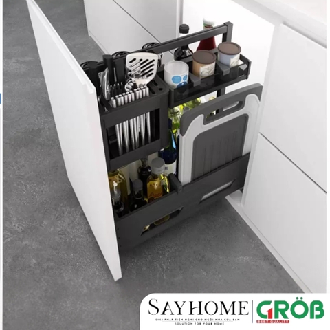 Kệ đựng dao thớt GROB C1NT.25/30/35/40/45 hợp kim nhôm phủ Nano - Hàng chính hãng GROB