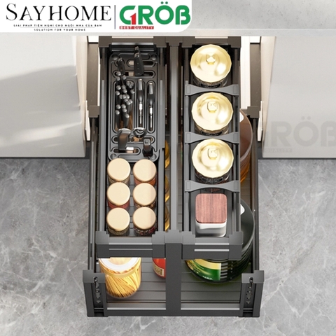 Kệ đựng dao thớt GROB C1NT.25/30/35/40/45 hợp kim nhôm phủ Nano - Hàng chính hãng GROB