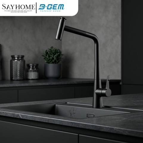 Vòi rửa chén bát B-GEM BG-A02 nóng lạnh dây rút cao cấp tại Thành phố Hồ Chí Minh