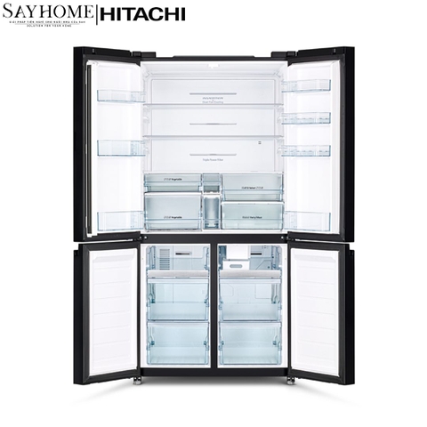 Tủ lạnh 4 cánh màu đen Hitachi R-WB640PGV1-GCK 569 Lít - Hàng chính hãng