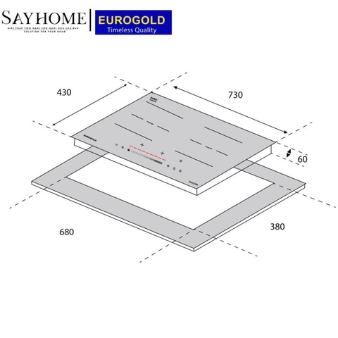 Bếp từ đôi EUROGOLD  EUH2266 - Hàng chính hãng