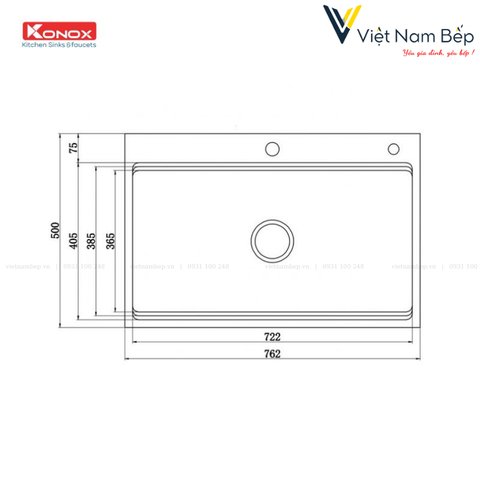 Chậu rửa bát Workstation Sink – Topmount Sink KN7650TS - Chính hãng KONOX