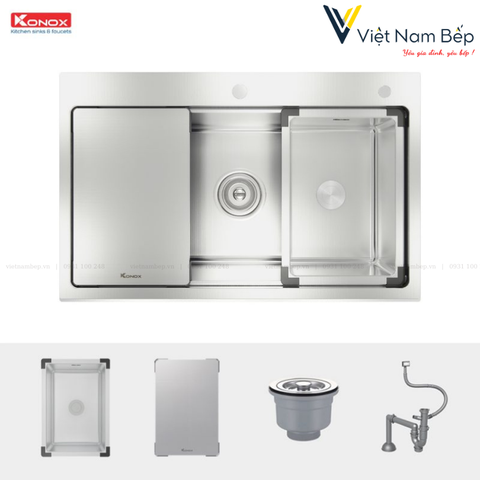 Chậu rửa bát chống xước Workstation Sink – Undermount Sink KN8146SU Dekor - Chính hãng KONOX