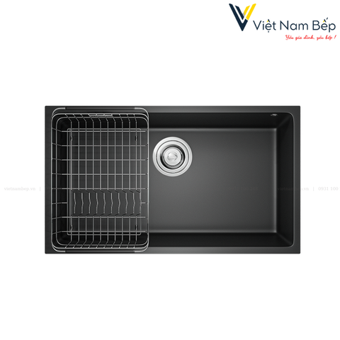 Chậu rửa bát Granite Sink Naros 760S – Black - Chính hãng KONOX