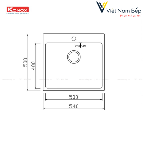 Chậu rửa bát Topmount Sink Unico 5450 - Chính hãng KONOX