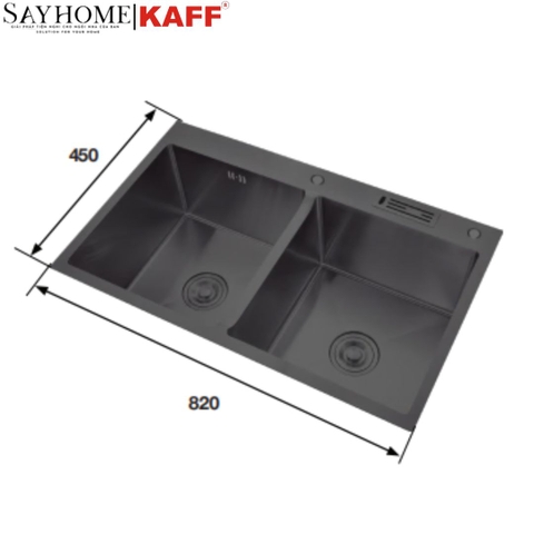 Chậu rửa chén bát 2 hố inox 304 KAFF KF-HM8245C-B - Chính hãng