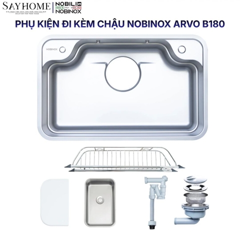 Chậu rửa chén bát 1 hố NOBINOX ARVO B180 80cm - Bảo hành lên đến 10 năm