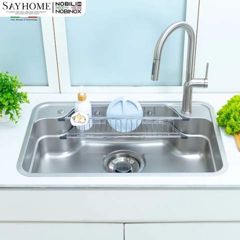 Chậu rửa chén bát 1 hố NOBINOX ARVO B180 80cm - Bảo hành lên đến 10 năm