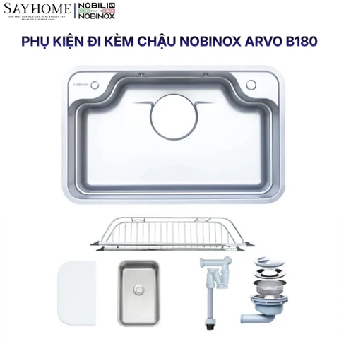 Chậu rửa chén bát 1 hố NOBINOX ARVO B275 75cm - Bảo hành lên đến 10 năm
