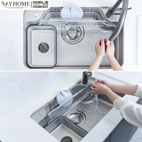 Chậu rửa chén bát 1 hố NOBINOX ARVO B275 75cm - Bảo hành lên đến 10 năm