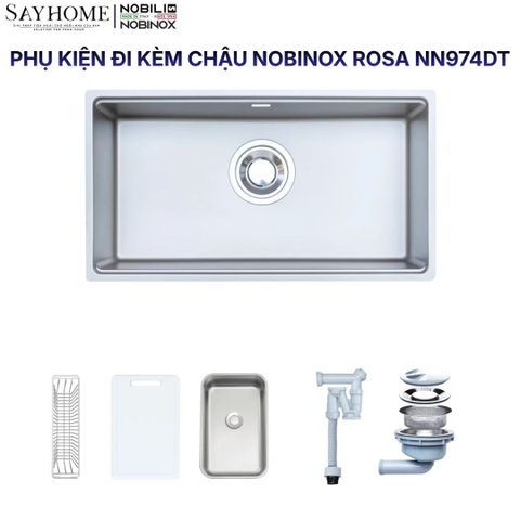 Chậu rửa chén bát 1 hố NOBINOX ROSA NN974DT 76cm - Bảo hành lên đến 10 năm