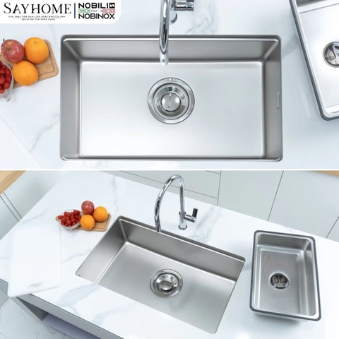 Chậu rửa chén bát 1 hố NOBINOX ROSA NN974DT 76cm - Bảo hành lên đến 10 năm