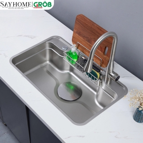 Chậu rửa bát GROB JP304-7848S, JP304-8248S 1 hố kiểu dáng Nhật Bản - Hàng chính hãng