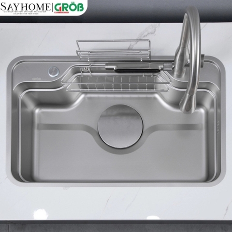 Chậu rửa bát GROB JP304-7848S, JP304-8248S 1 hố kiểu dáng Nhật Bản - Hàng chính hãng