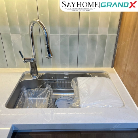 Chậu rửa chén bát 1 hố inox 304 GRANDX GX7548JP HIKARI 75cm - Chính hãng