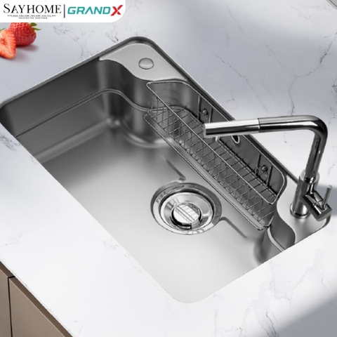 Chậu rửa chén bát 1 hố inox 304 GRANDX GX8050JP HIKARI 80cm - Chính hãng