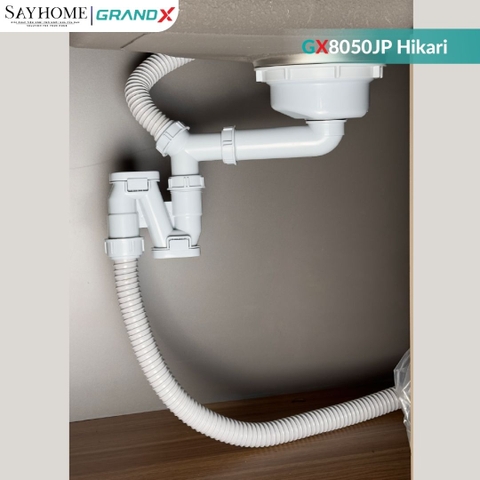 Chậu rửa chén bát 1 hố inox 304 GRANDX GX8050JP HIKARI 80cm - Chính hãng