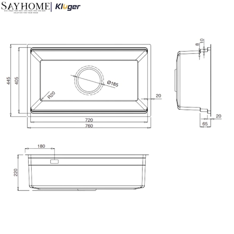 Chậu rửa chén bát 1 hố Nhật Kluger KG7644FB Basic/Plus tại thành phố Hồ Chí Minh