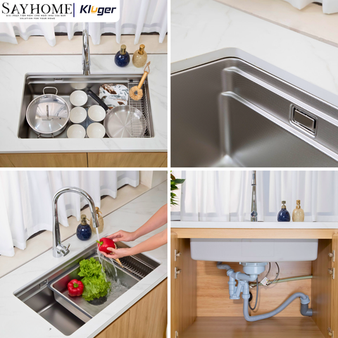 Chậu rửa chén bát 1 hố Nhật Kluger KG7644FS Basic/Plus tại thành phố Hồ Chí Minh