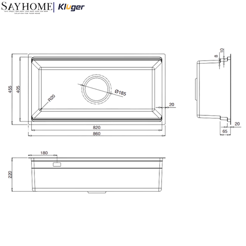 Chậu rửa chén bát 1 hố Nhật Kluger KG8644FS Basic/Plus tại thành phố Hồ Chí Minh