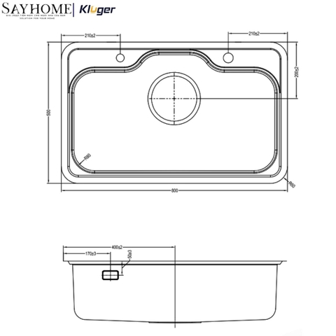 Chậu rửa chén bát 1 hố Nhật Kluger KT8050SL Plus tại thành phố Hồ Chí Minh