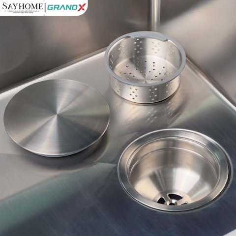 Chậu rửa chén bát 2 hố inox 304 GRANDX GX8648DS SMOOTH 86cm - Chính hãng