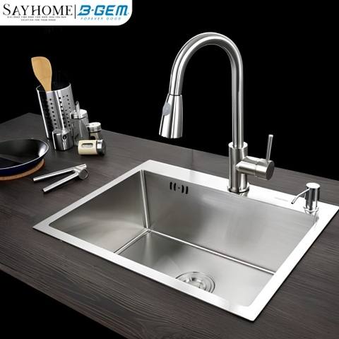 Chậu rửa chén bát 1 hố inox 304 B-Gem BG-R5045_1H, BG-R6045_1H, BG-R6845_1H, BG-R7545_1H, BG-R8050_1H, BG-R8245_1H, BG-R9050_1H, BG-R10050_1H tại thành phố Hồ Chí Minh