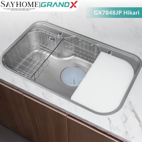 Chậu rửa chén bát 1 hố inox 304 GRANDX GX7848JP HIKARI 78cm - Chính hãng