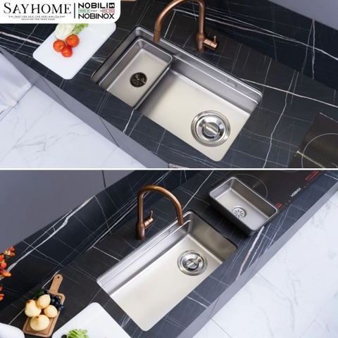 Chậu rửa chén bát 1 hố NOBINOX ARVO V676 75,8cm - Bảo hành lên đến 10 năm