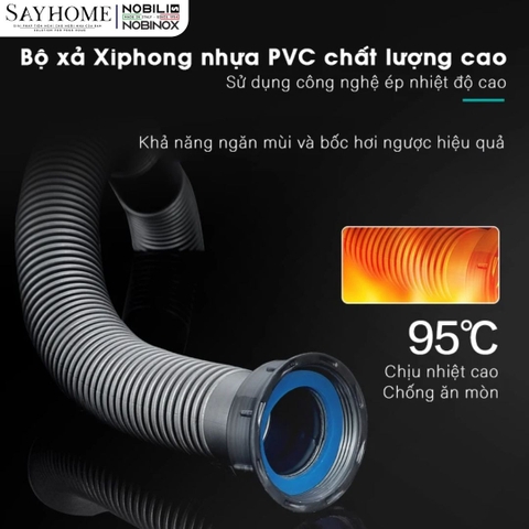 Chậu rửa chén bát 1 hố NOBINOX LUMIA NJ510B 83cm - Bảo hành lên đến 10 năm