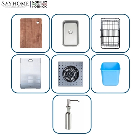 Chậu rửa chén bát 1 hố NOBINOX LUMIA NJ510B 83cm - Bảo hành lên đến 10 năm