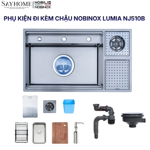 Chậu rửa chén bát 1 hố NOBINOX LUMIA NJ510B 83cm - Bảo hành lên đến 10 năm