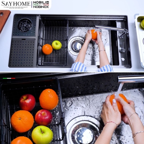 Chậu rửa chén bát 1 hố NOBINOX LUMIA NJ511B 98cm - Bảo hành lên đến 10 năm