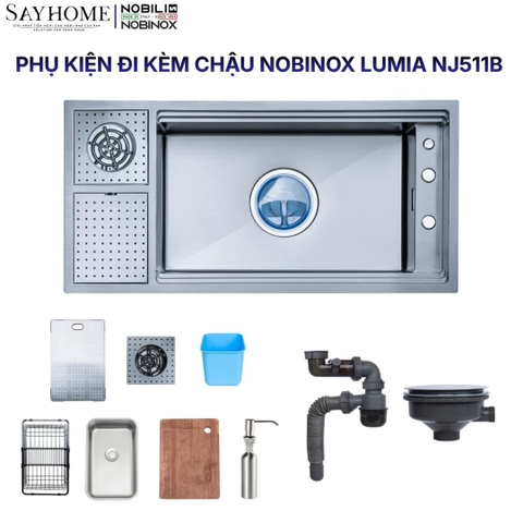 Chậu rửa chén bát 1 hố NOBINOX LUMIA NJ511B 98cm - Bảo hành lên đến 10 năm