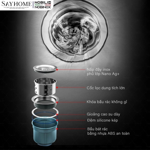 Chậu rửa chén bát 1 hố NOBINOX LUMIA NJ511B 98cm - Bảo hành lên đến 10 năm