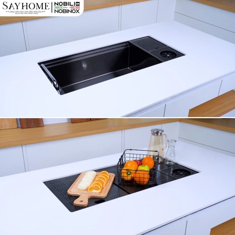 Chậu rửa chén bát 1 hố NOBINOX LUMIA NJ511B 98cm - Bảo hành lên đến 10 năm