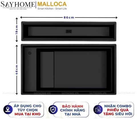 Chậu rửa chén bát đá Granite 2 hố MALLOCA MYST K86S - MYST K86L - Chính hãng