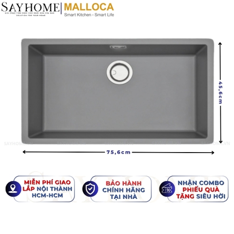 Chậu rửa chén bát đá Granite 1 hố MALLOCA ZEN K-13073 75cm - Chính hãng