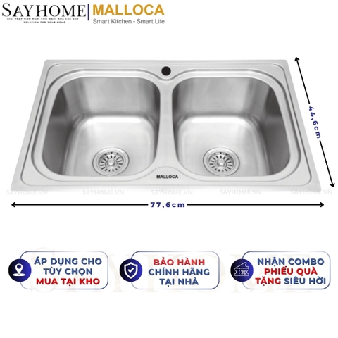 Chậu rửa chén inox MALLOCA MS 1001 NEW - Hàng chính hãng