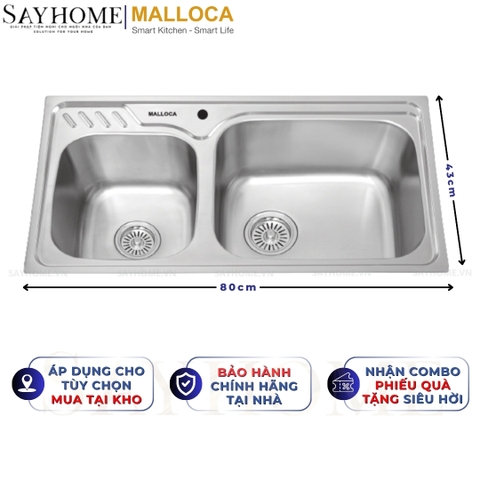 Chậu rửa chén inox MALLOCA MS 1003 NEW - Hàng chính hãng