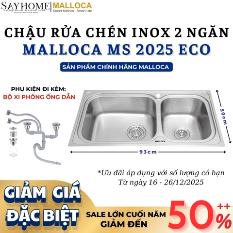 Chậu rửa chén inox MALLOCA MS 2025 ECO - Hàng chính hãng